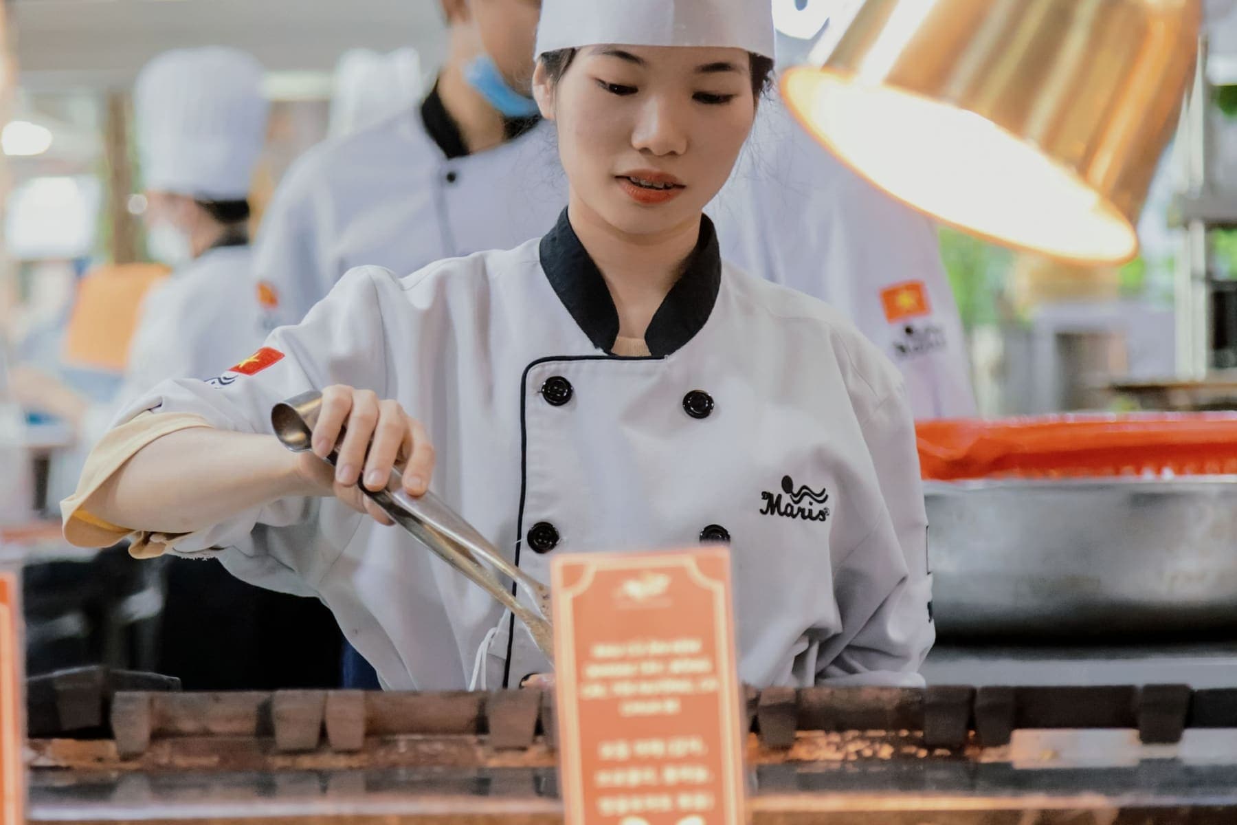 Chef preparing meals in a commercial kitchen