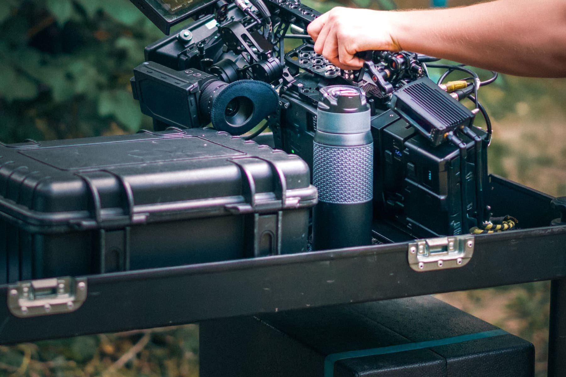 Packing camera equipment into a flight case