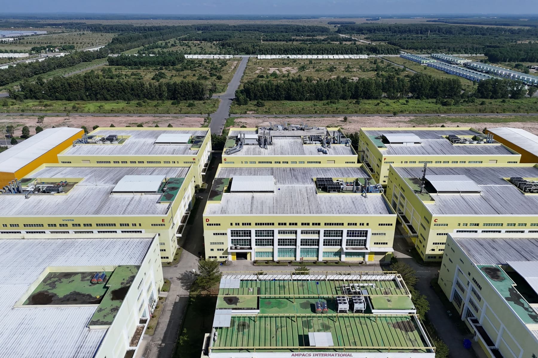 Aerial view of an industrial park in Binh Duong